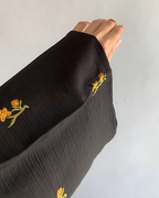 Embroidered Blossom Sleeve Abaya