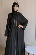 Front Open Pippin Abaya (Black)