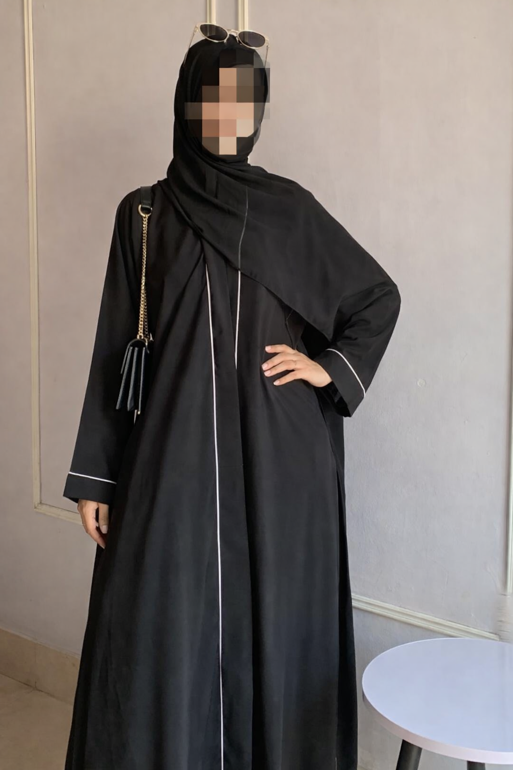Front Open Pippin Abaya (Black)