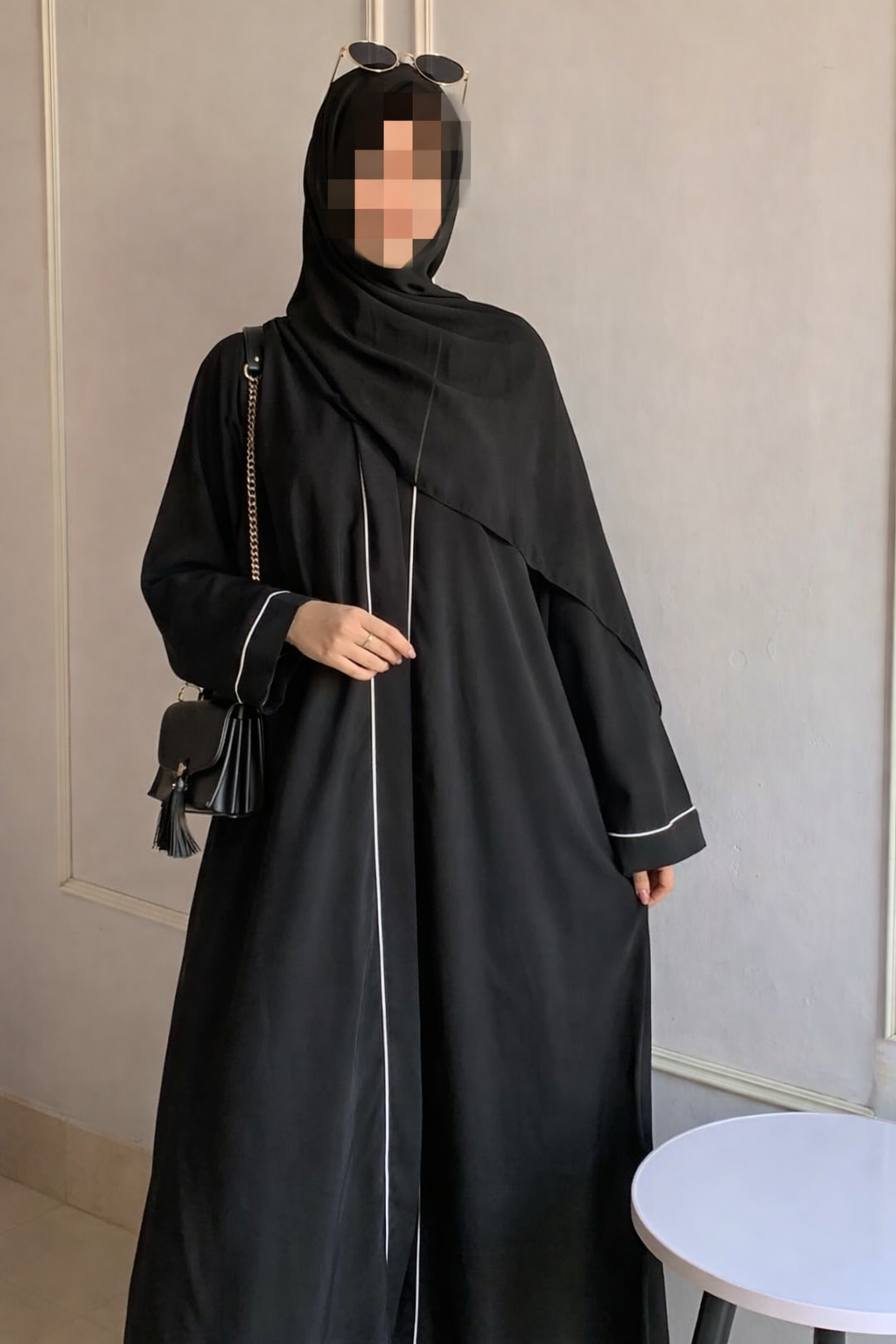 Front Open Pippin Abaya (Black)