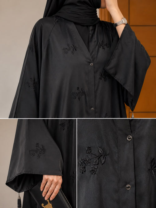 Bow Embroidered Abaya