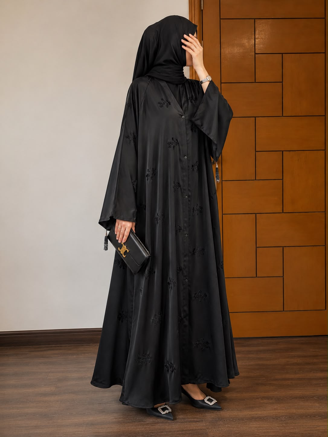 Bow Embroidered Abaya