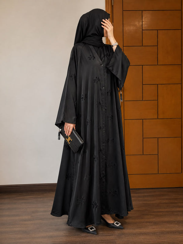 Bow Embroidered Abaya