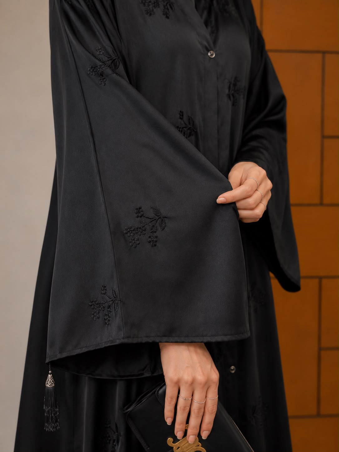 Bow Embroidered Abaya