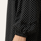 Namaz Chadar Full Length with Sleeves - Black (Dotted)