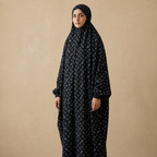 Namaz Chadar Full Length with Sleeves - Black