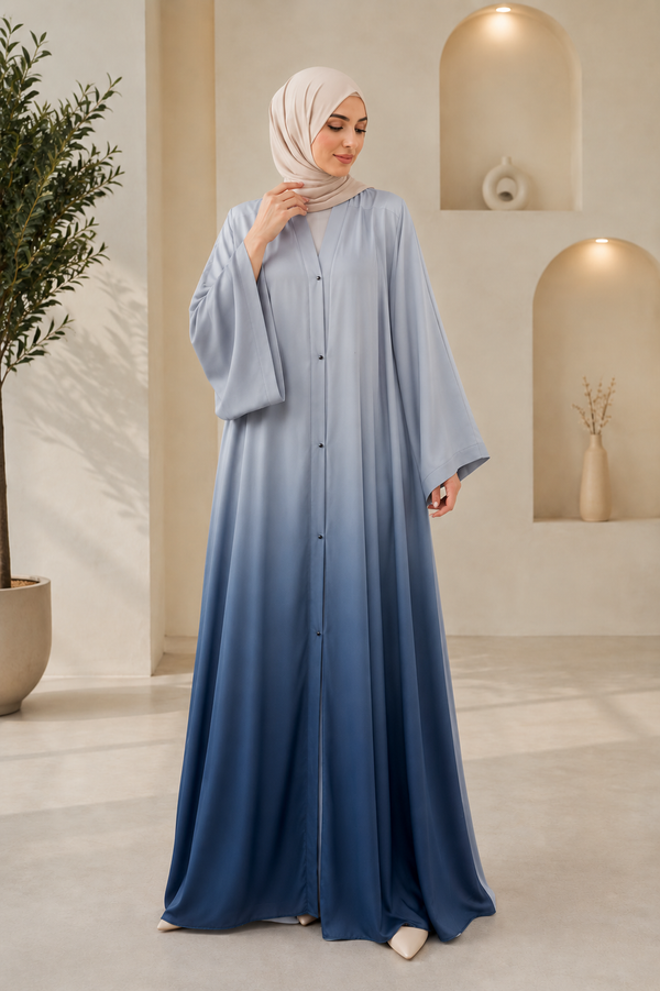 Two Tone Navy Blue Gradient Abaya