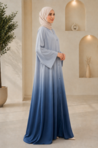 Two Tone Navy Blue Gradient Abaya