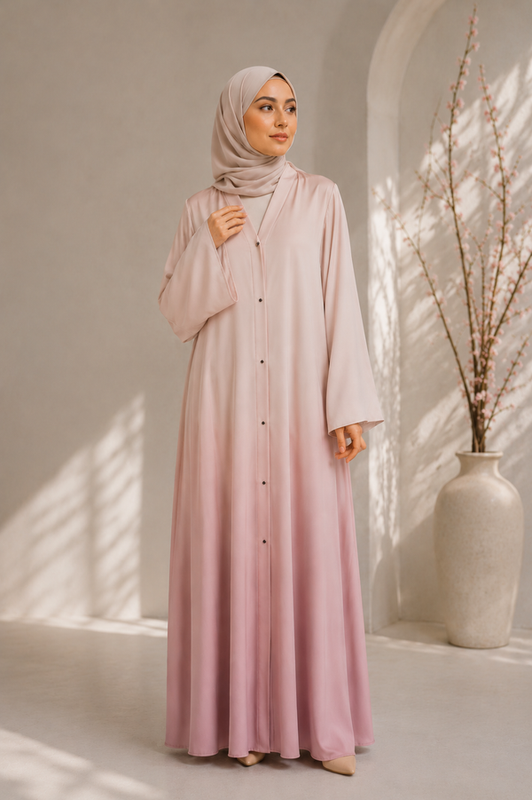 Two Tone Pink Gradient Abaya