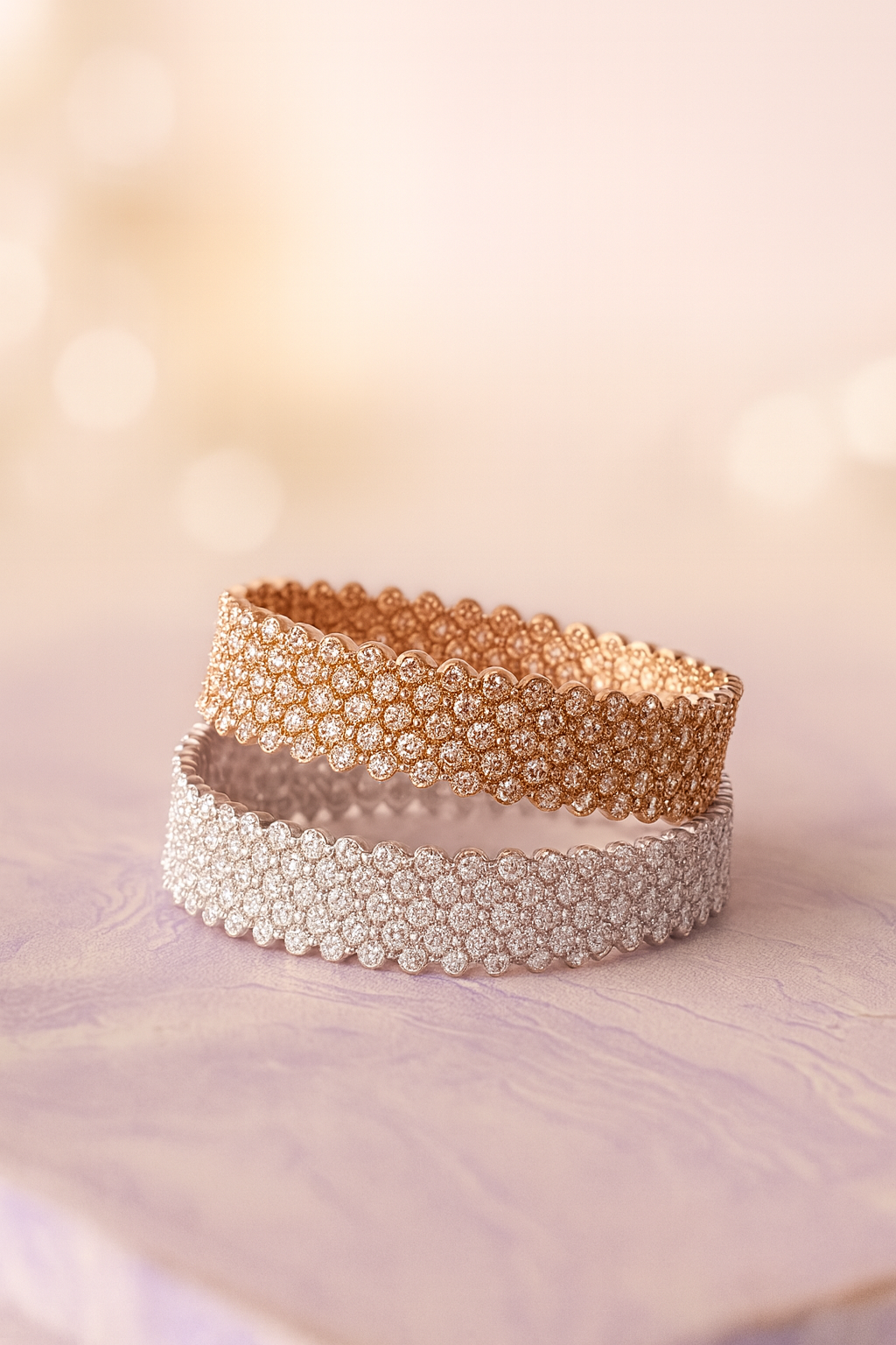 Luxury Dual Tone Diamond Bracelet