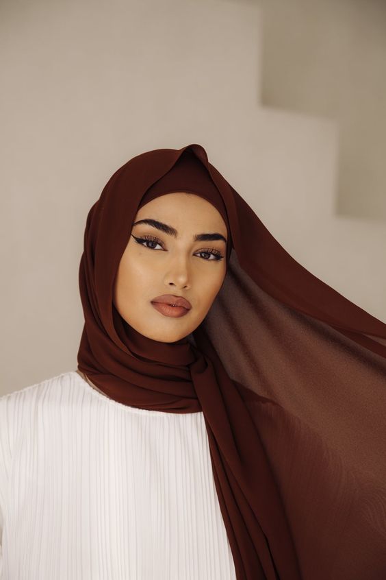 Essential Chiffon Hijab – Dark Brown