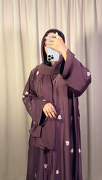 Front Open Embroidered Abaya