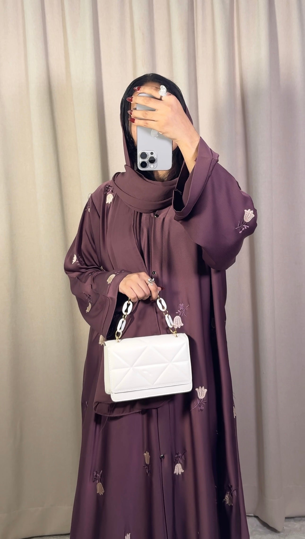 Front Open Embroidered Abaya