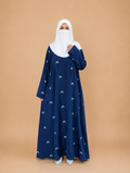 Moon Embroidered Abaya (Navy Blue)