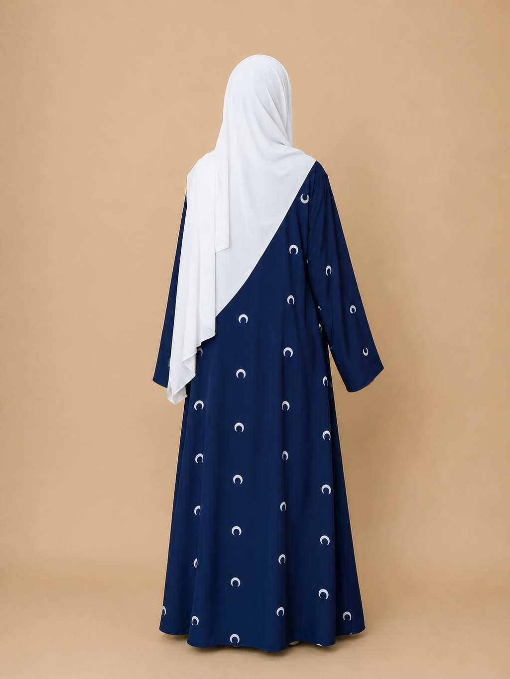 Moon Embroidered Abaya (Navy Blue)