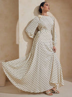 Graceveil Polka Dot Floral Abaya Dress