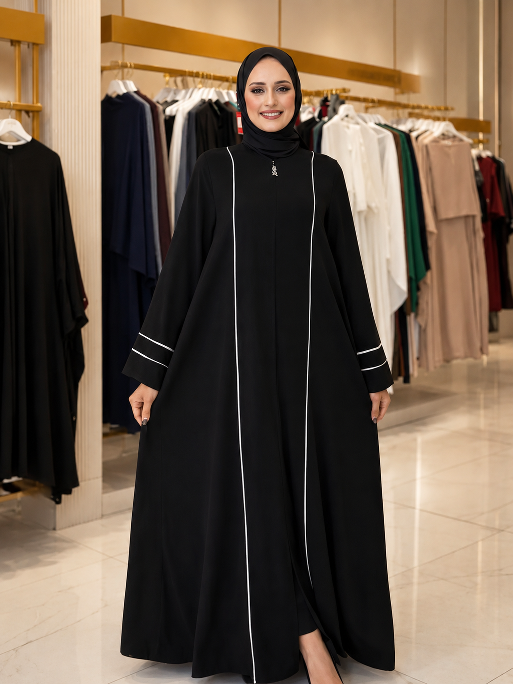 Premium Turkish Style Abaya Elegant Black