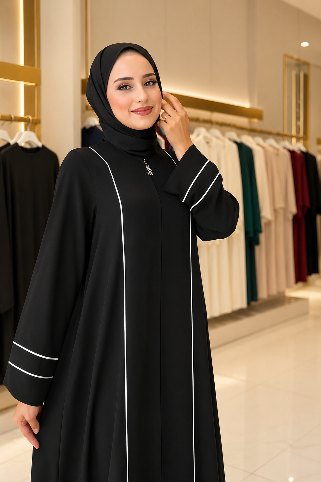 Premium Turkish Style Abaya Elegant Black