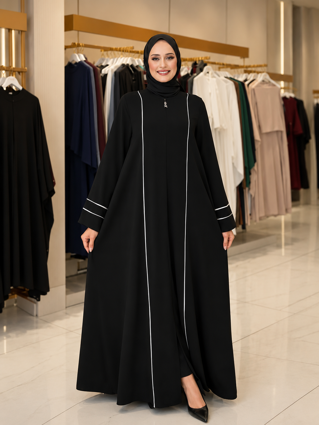 Premium Turkish Style Abaya Elegant Black
