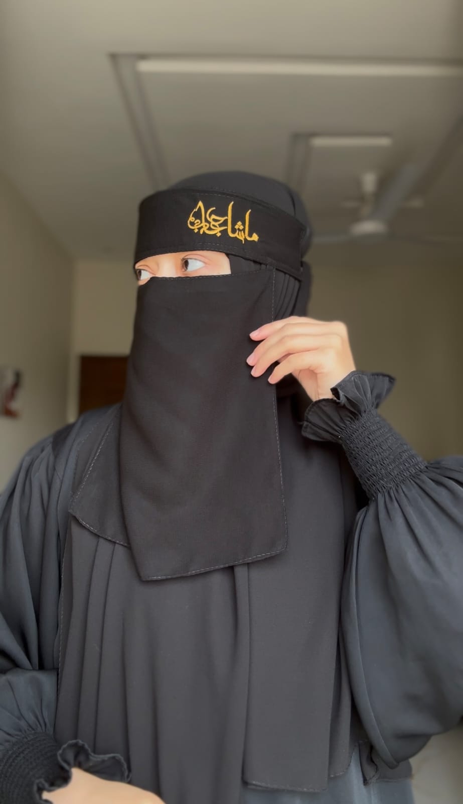 Embroidered Saudi Niqab Imported Korean Chiffon