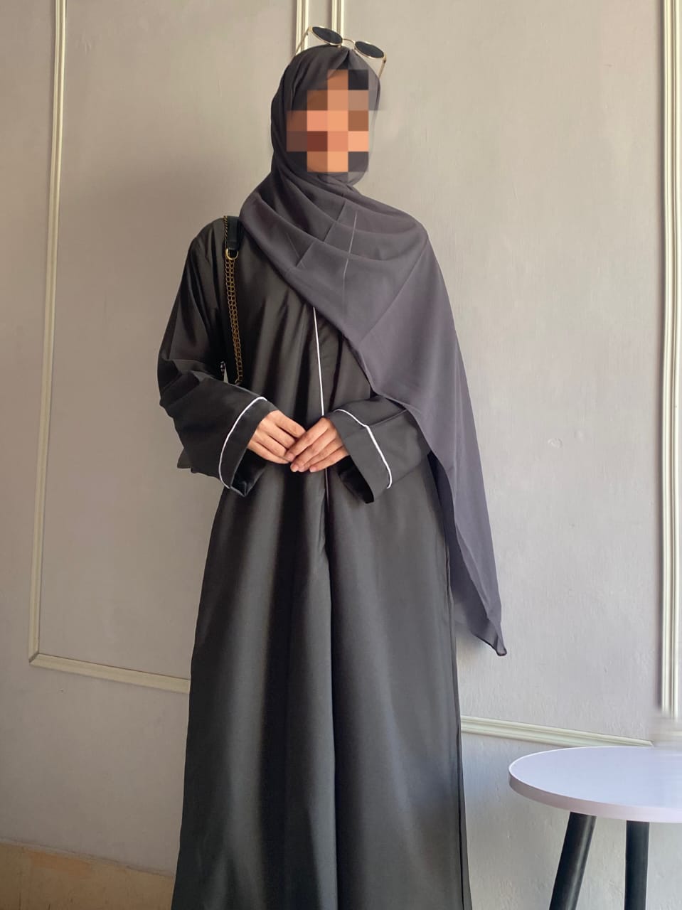 Front Open Pippin Abaya (Grey)