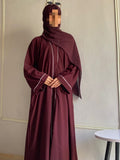 Front Open Pippin Abaya (Maroon)