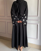 Soft Daisy Embroidered Abaya
