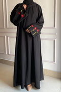 Embroidered Rose Sleeve Abaya