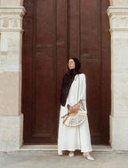 White Zoya Abaya Inner Attached Middle East Style