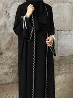 Black Zoya Abaya Inner Attached Middle East Style