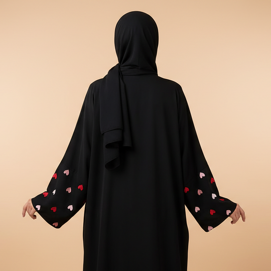 Heart  Embroidered Abaya