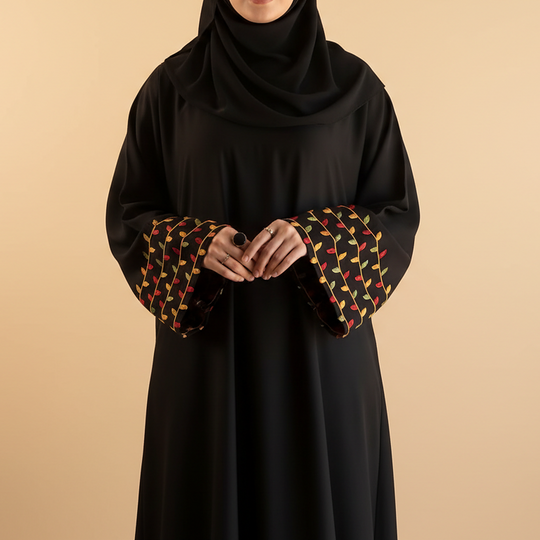 Orchid Embroidered Sleeve Abaya