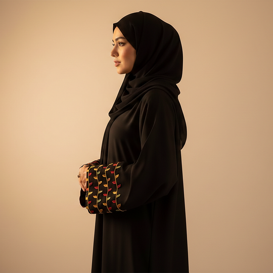 Orchid Embroidered Sleeve Abaya