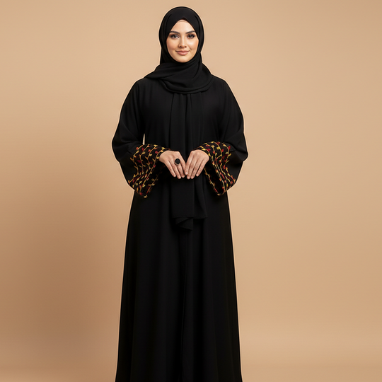 Orchid Embroidered Sleeve Abaya