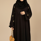 Embroidered Blossom Sleeve Abaya