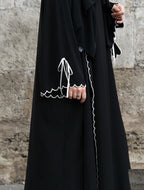 Black Zoya Abaya Inner Attached Middle East Style