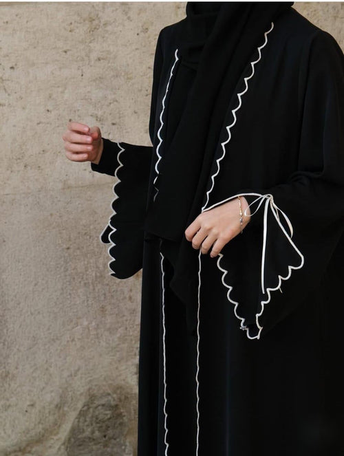 Black Zoya Abaya Inner Attached Middle East Style